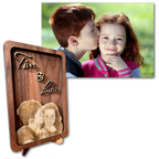 Vergleich zwischen dem Originalfoto und der daraus entstandenen Holzgravur