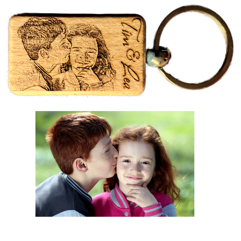 Personalisierter Schlüsselanhänger mit Fotogravur