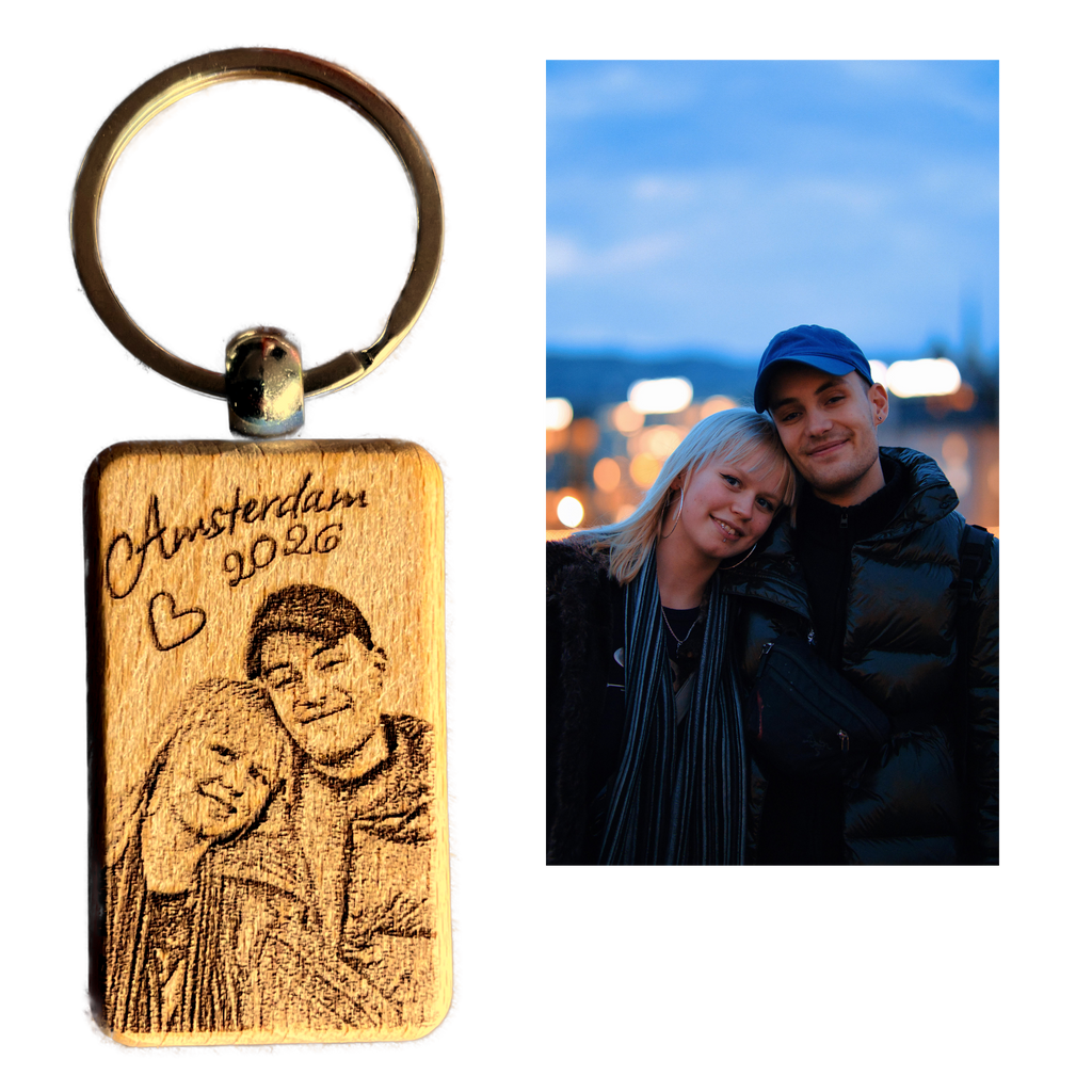 Personalisierter Schlüsselanhänger mit Fotogravur